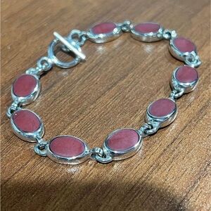 Brown Red Carnelian Sterling
Silver Bracelet 7.5”
